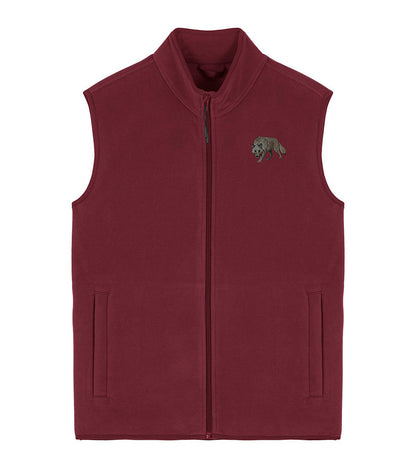 Grey Wolf Embroidered Men's Fleece Gilet Bodywarmer