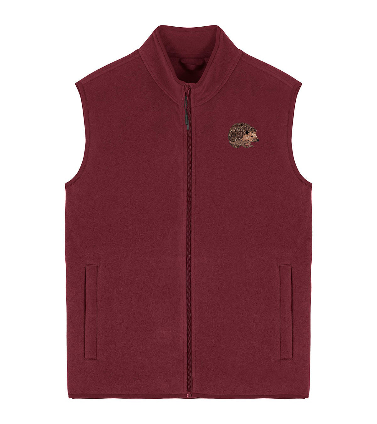 Hedgehog Embroidered Men's Fleece Gilet Bodywarmer
