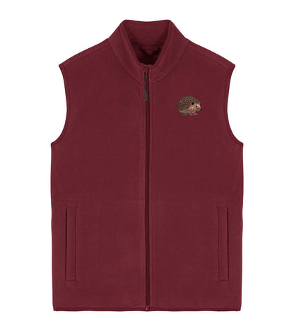 Hedgehog Embroidered Men's Fleece Gilet Bodywarmer