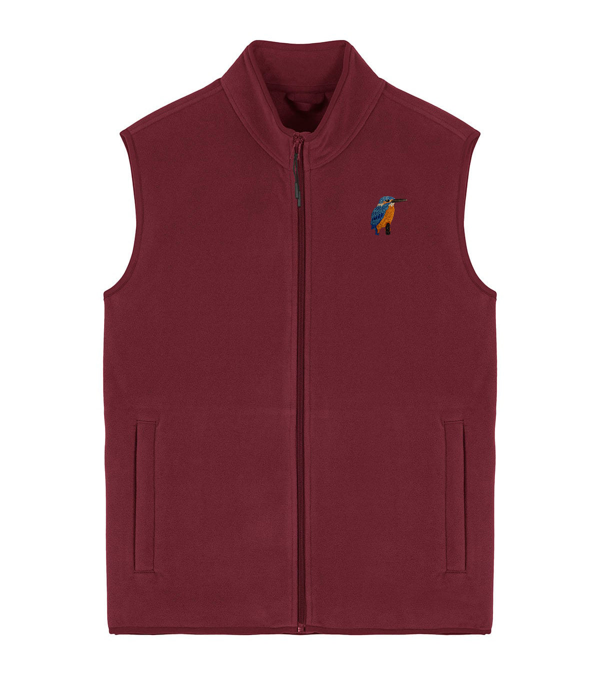 Kingfisher Embroidered Men's Fleece Gilet Bodywarmer