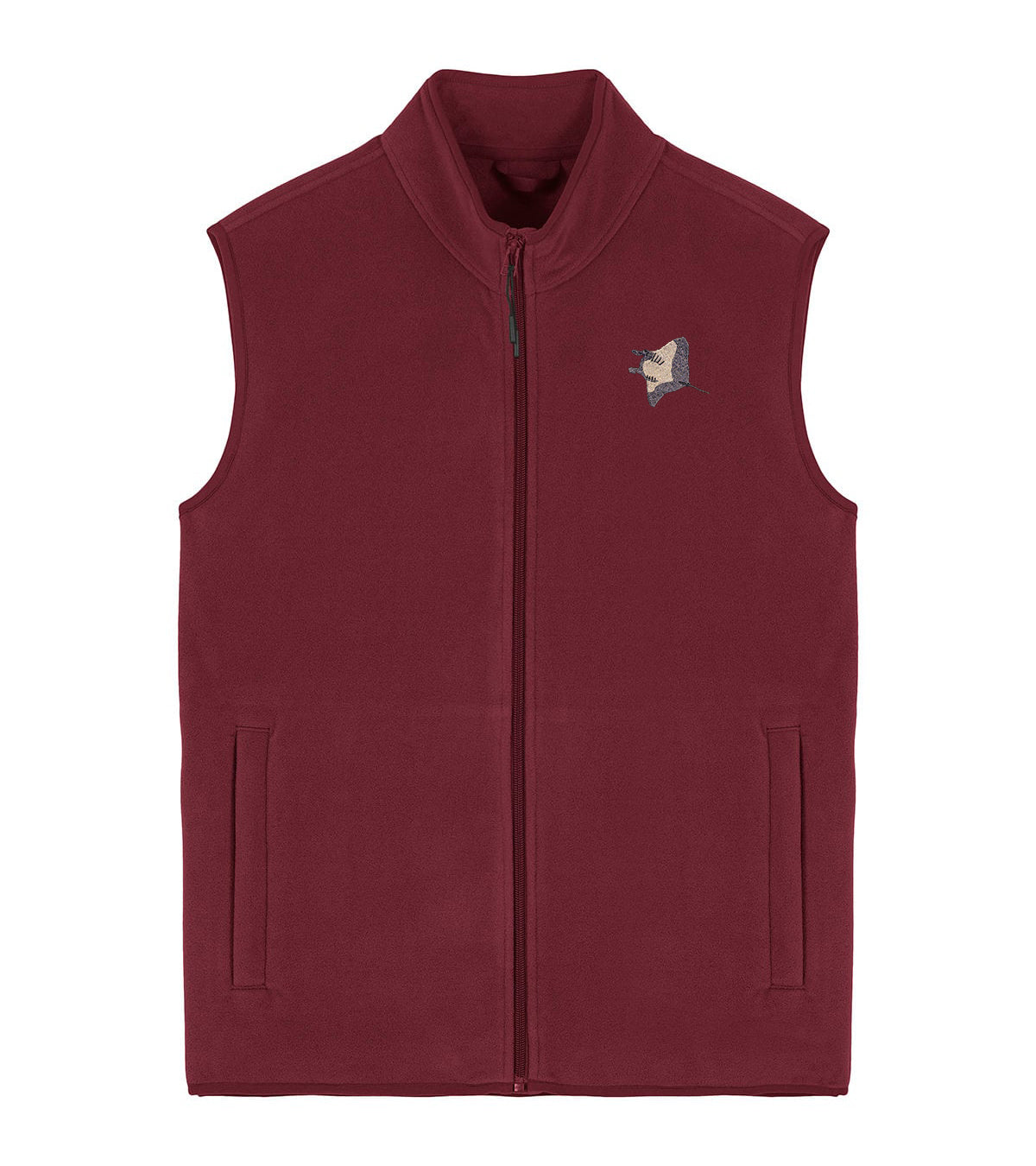 Manta Ray Embroidered Men's Fleece Gilet Bodywarmer