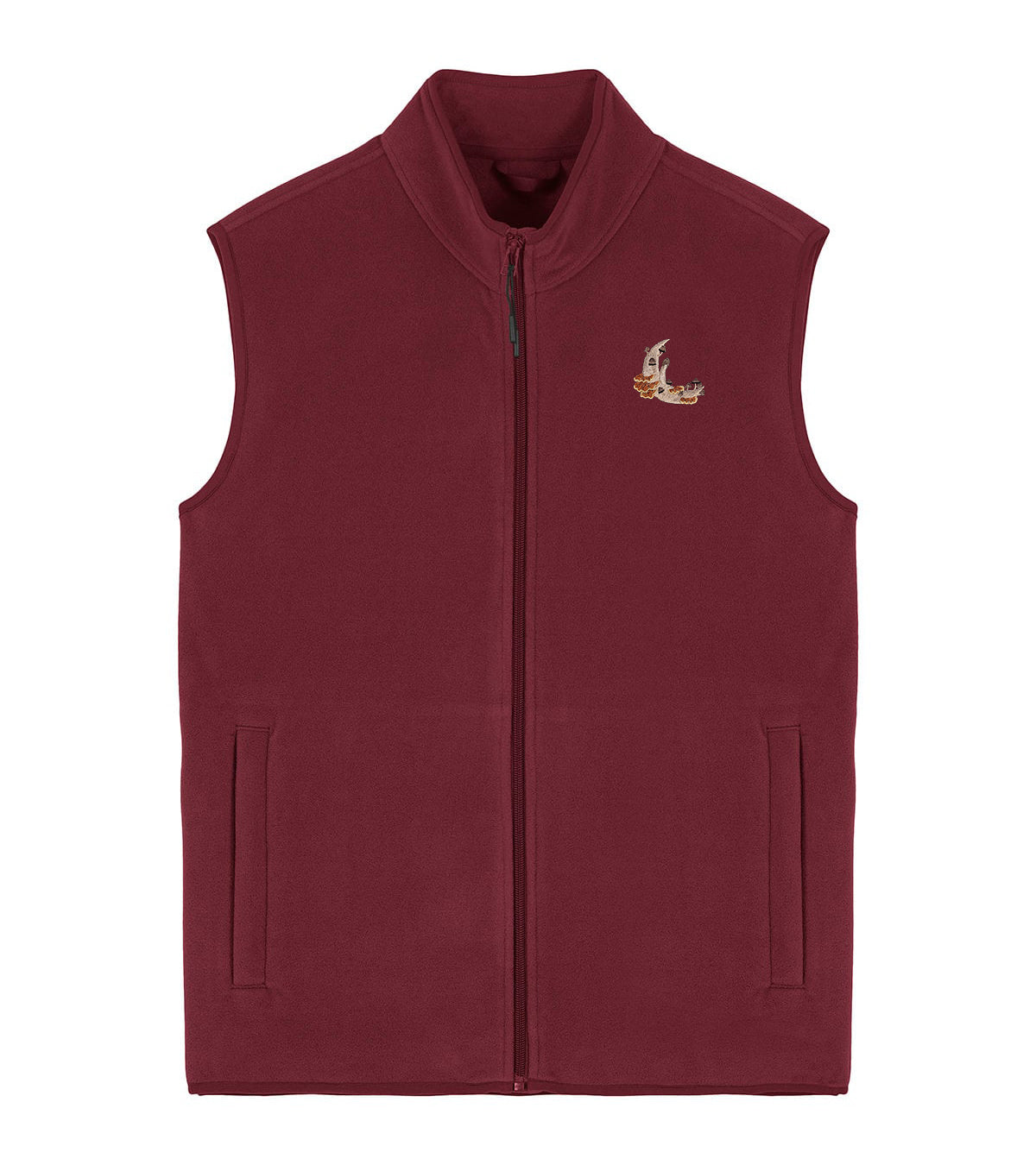 Mushroom Moon Crescent Embroidered Men's Fleece Gilet Bodywarmer