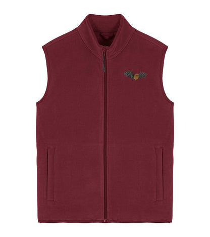 Noctule Bat Embroidered Men's Fleece Gilet Bodywarmer