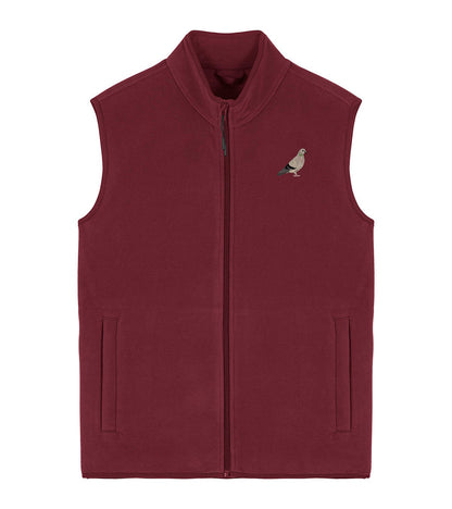 Pigeon Embroidered Men's Fleece Gilet Bodywarmer