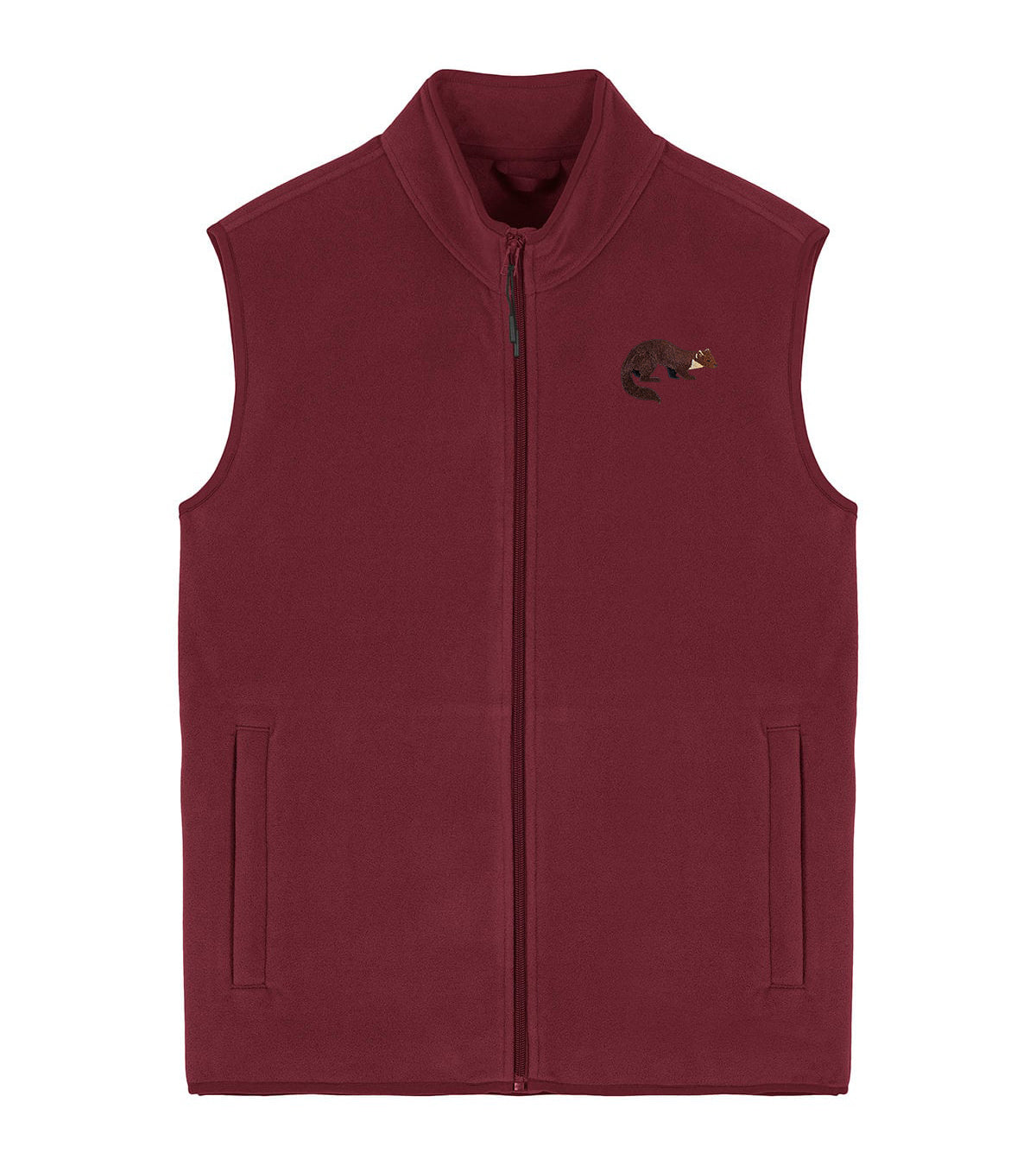 Pine Marten Embroidered Men's Fleece Gilet Bodywarmer
