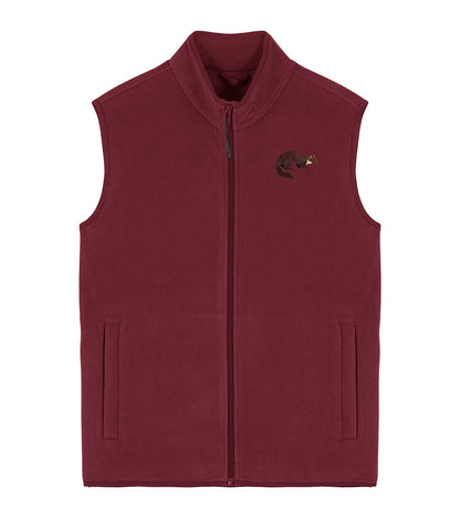Pine Marten Embroidered Men's Fleece Gilet Bodywarmer