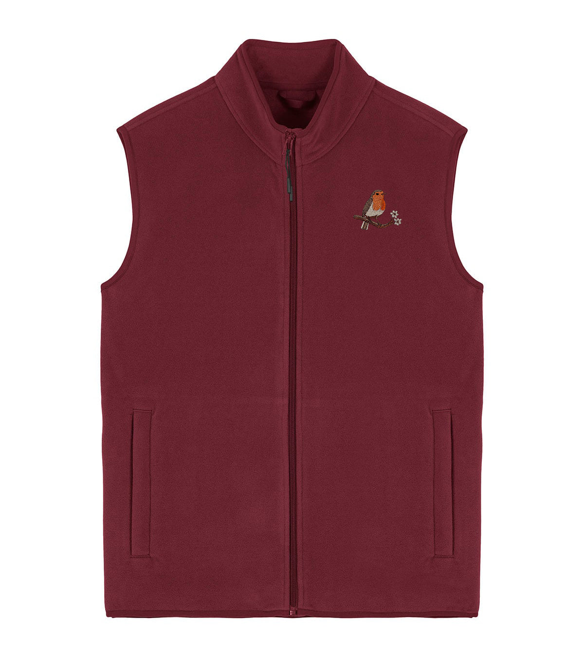 Robin Embroidered Men's Fleece Gilet Bodywarmer