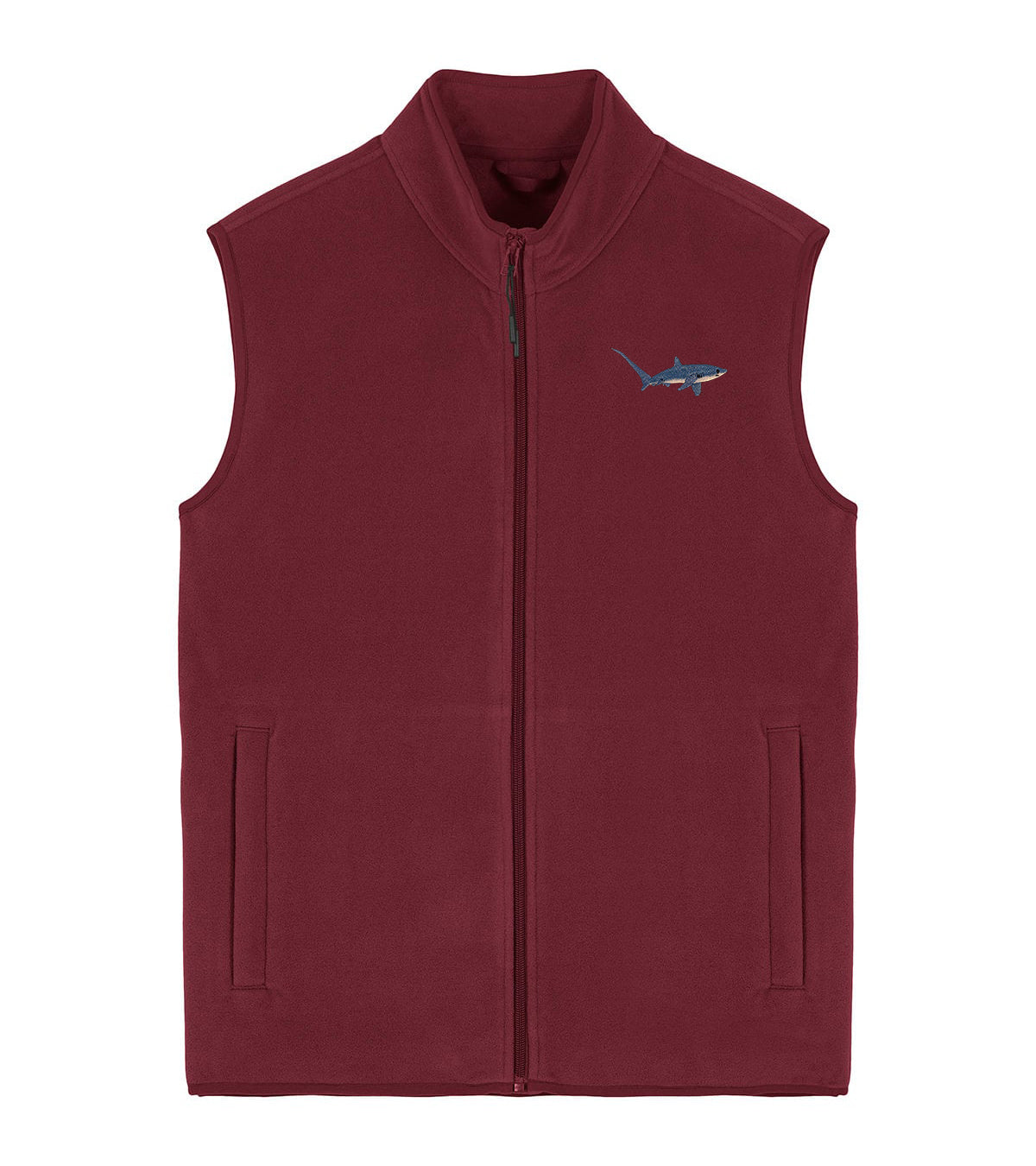 Thresher Shark Embroidered Men's Fleece Gilet Bodywarmer