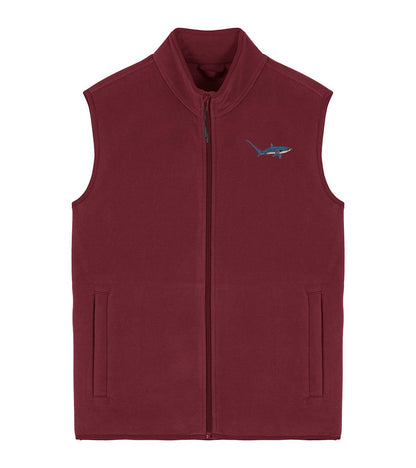 Thresher Shark Embroidered Men's Fleece Gilet Bodywarmer