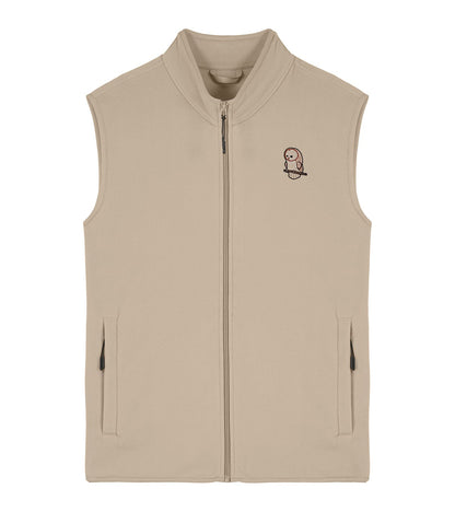 Barn Owl Cute Embroidered Men's Fleece Gilet Bodywarmer