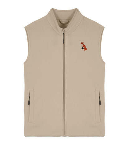 Fox Embroidered Men's Fleece Gilet Bodywarmer