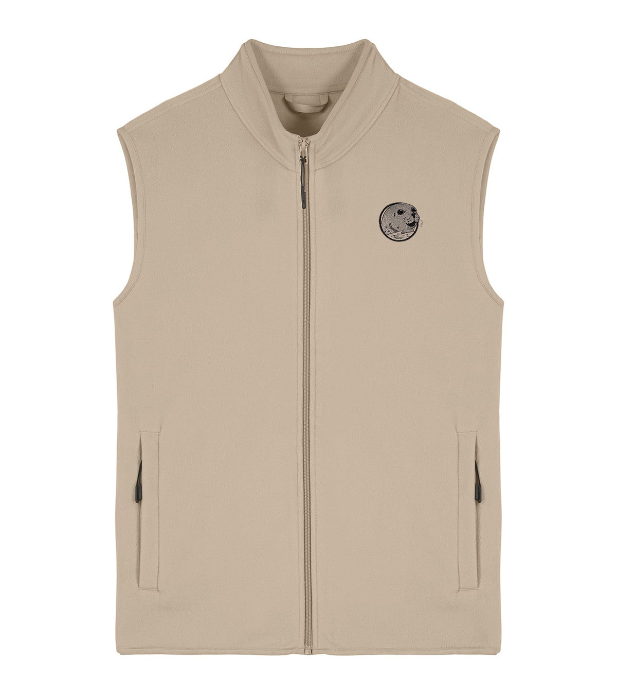 Grey Seal Embroidered Men's Fleece Gilet Bodywarmer