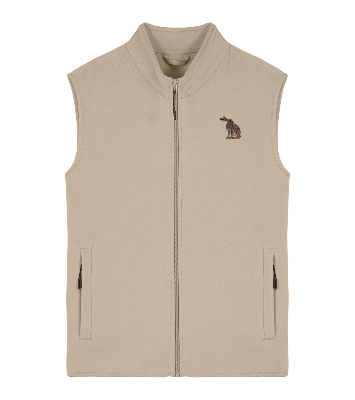 Hare Embroidered Men's Fleece Gilet Bodywarmer