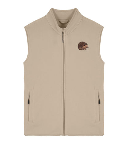 Hedgehog Embroidered Men's Fleece Gilet Bodywarmer