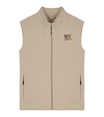 Lynx Embroidered Men's Fleece Gilet Bodywarmer