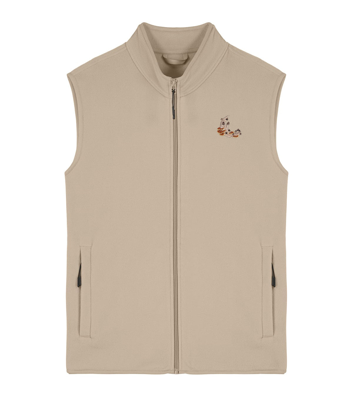 Mushroom Moon Crescent Embroidered Men's Fleece Gilet Bodywarmer