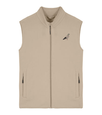 Pigeon Embroidered Men's Fleece Gilet Bodywarmer