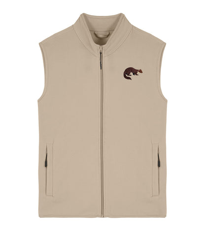 Pine Marten Embroidered Men's Fleece Gilet Bodywarmer