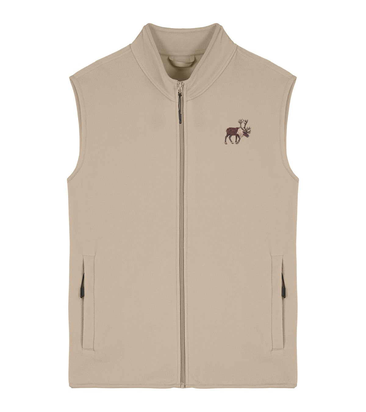 Reindeer Embroidered Men's Fleece Gilet Bodywarmer
