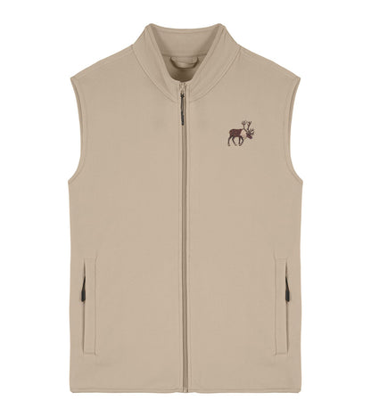 Reindeer Embroidered Men's Fleece Gilet Bodywarmer