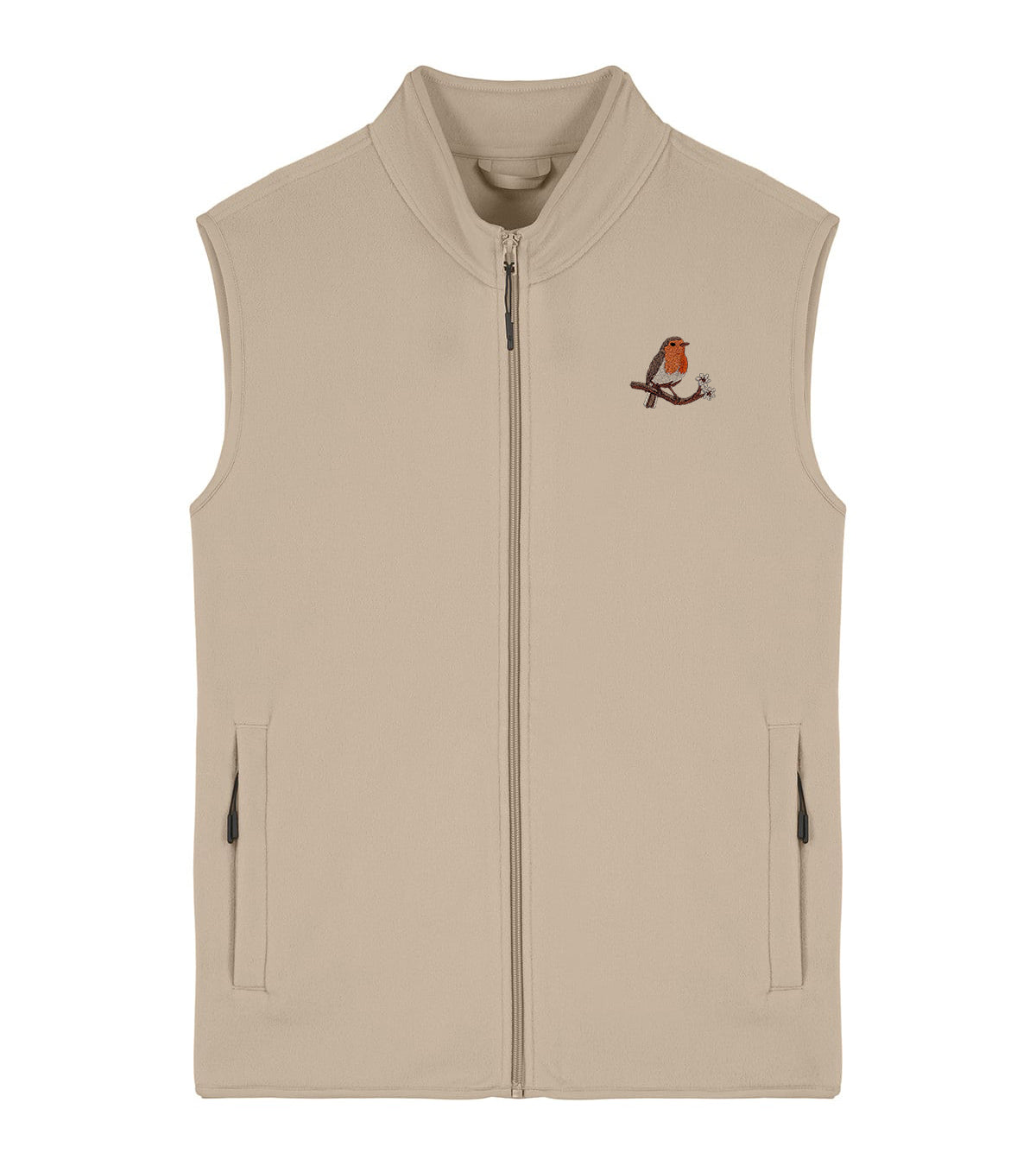Robin Embroidered Men's Fleece Gilet Bodywarmer