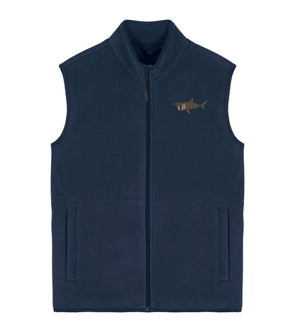 Basking Shark Embroidered Men's Fleece Gilet Bodywarmer