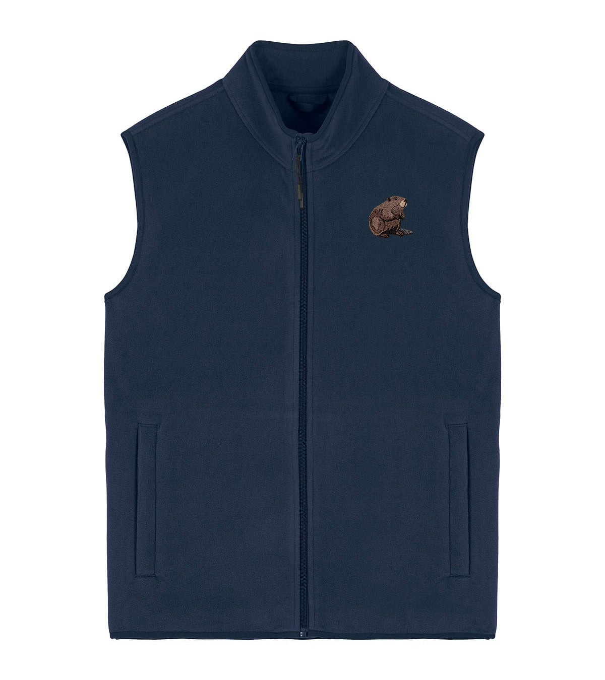 Beaver Embroidered Men's Fleece Gilet Bodywarmer