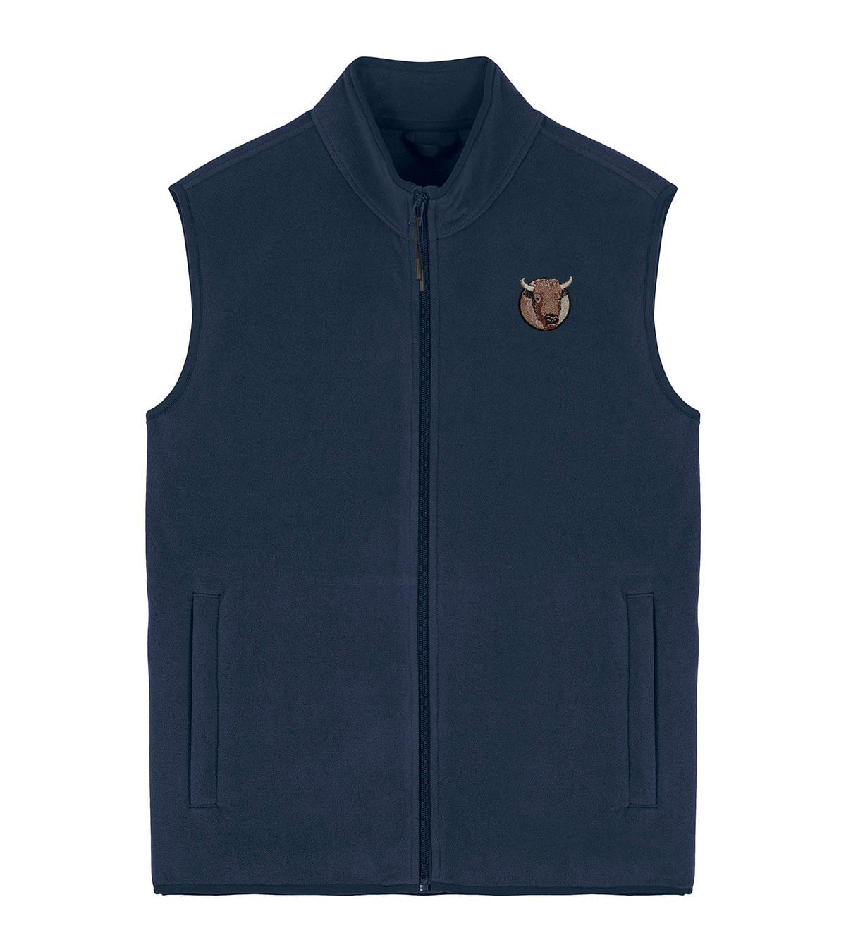 Bison Portrait Embroidered Men's Fleece Gilet Bodywarmer