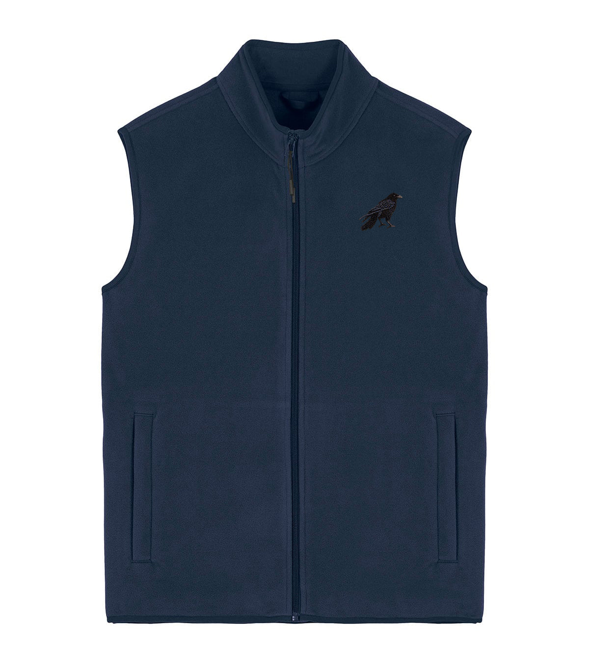 Crow Embroidered Men's Fleece Gilet Bodywarmer