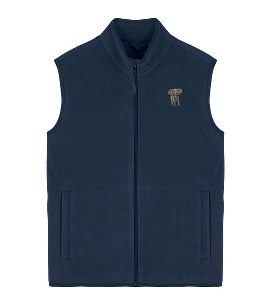 Elephant Embroidered Men's Fleece Gilet Bodywarmer