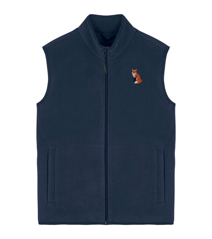 Fox Embroidered Men's Fleece Gilet Bodywarmer