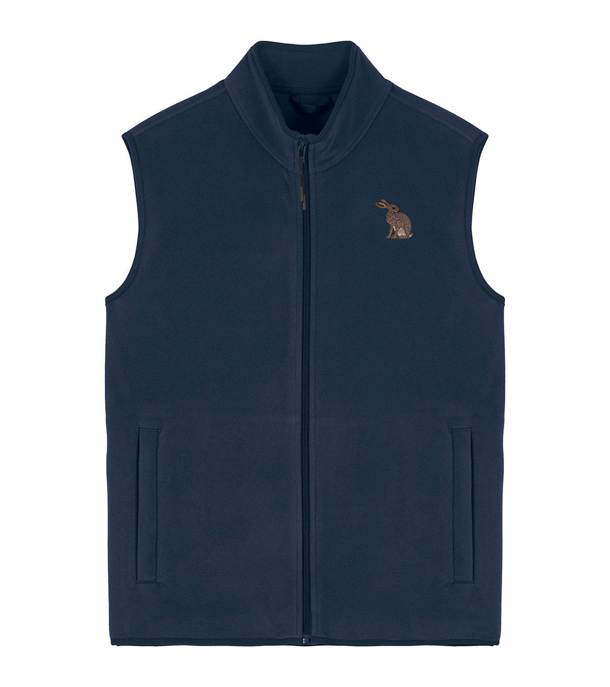 Hare Embroidered Men's Fleece Gilet Bodywarmer