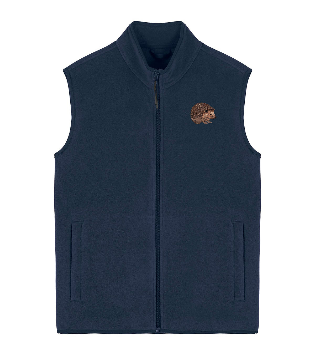 Hedgehog Embroidered Men's Fleece Gilet Bodywarmer