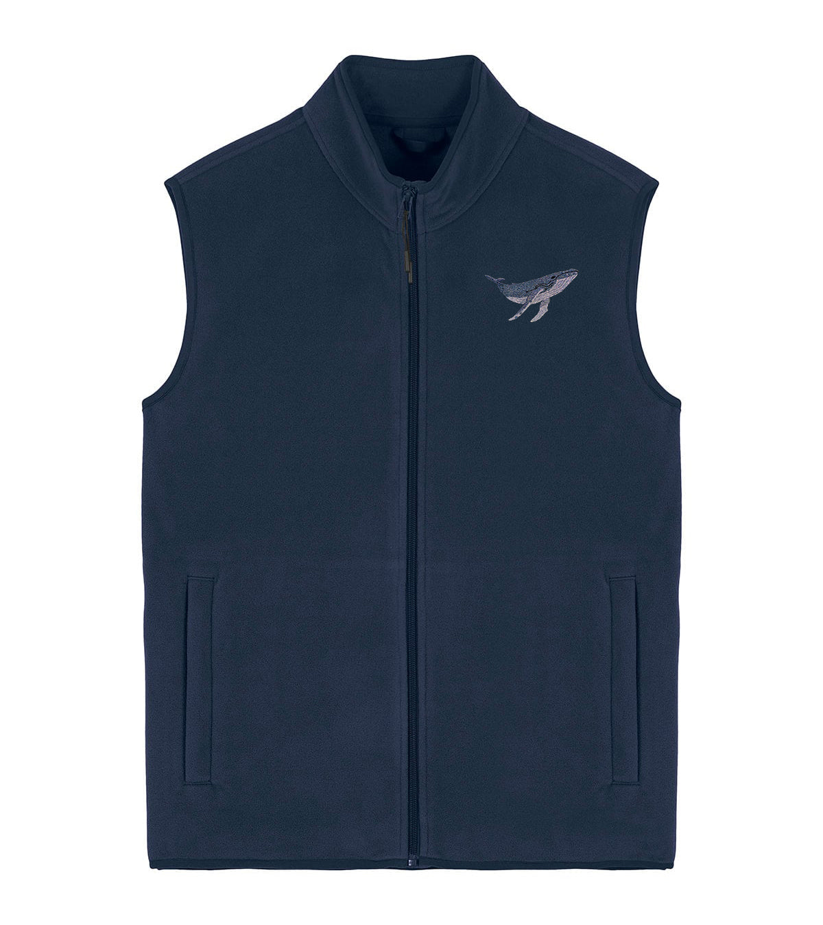 Humpback Whale Embroidered Men's Fleece Gilet Bodywarmer