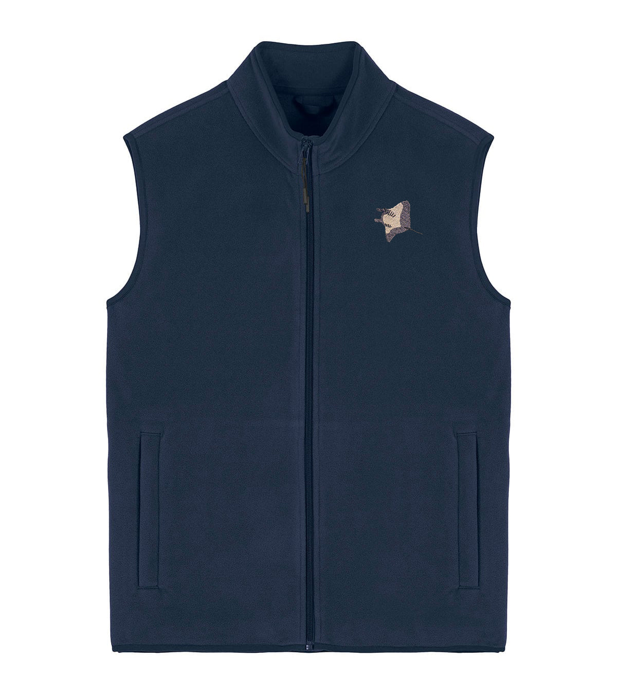 Manta Ray Embroidered Men's Fleece Gilet Bodywarmer