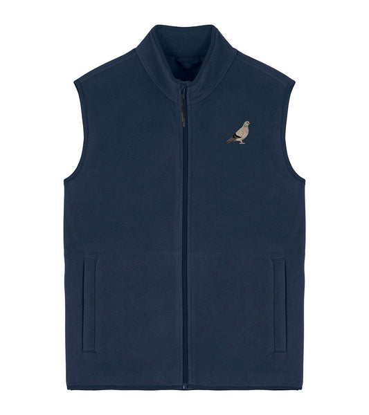 Pigeon Embroidered Men's Fleece Gilet Bodywarmer