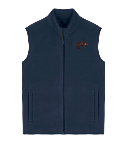 Pine Marten Embroidered Men's Fleece Gilet Bodywarmer