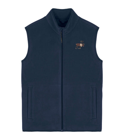 Reindeer Embroidered Men's Fleece Gilet Bodywarmer