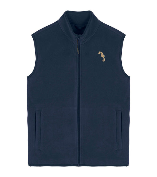 Seahorse Embroidered Men's Fleece Gilet Bodywarmer