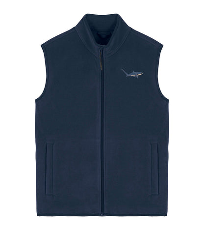 Thresher Shark Embroidered Men's Fleece Gilet Bodywarmer