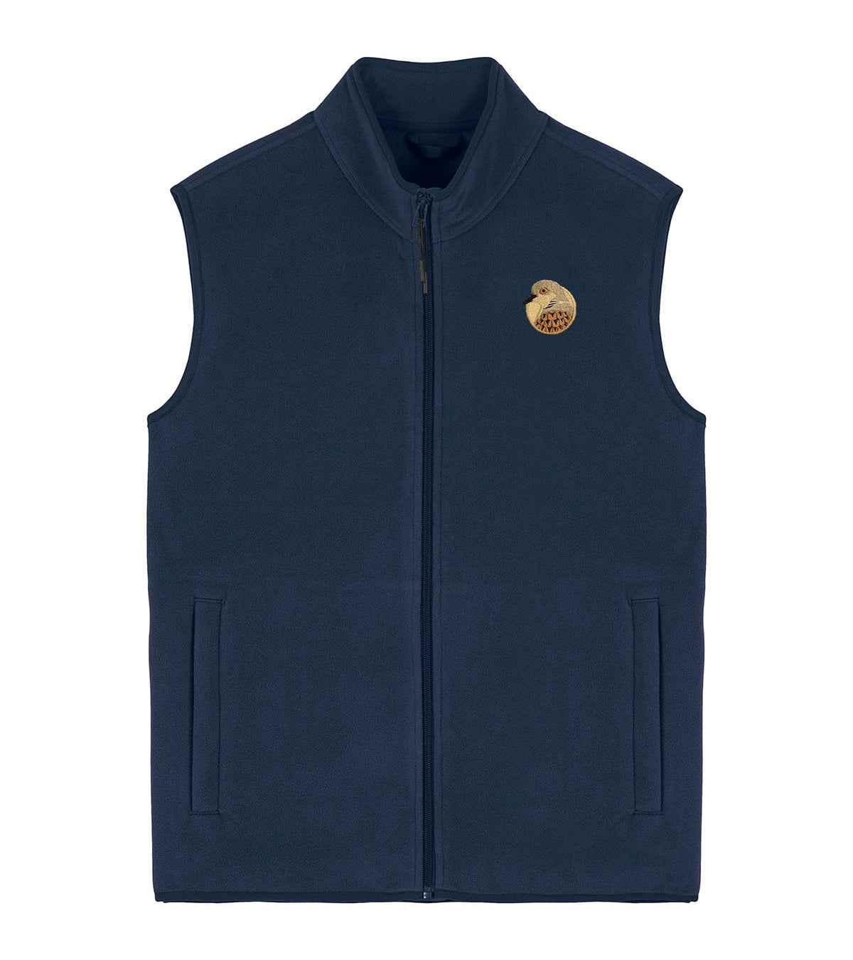 Turtledove Portrait Embroidered Men's Fleece Gilet Bodywarmer
