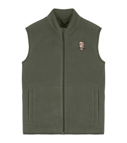 Barn Owl Cute Embroidered Men's Fleece Gilet Bodywarmer