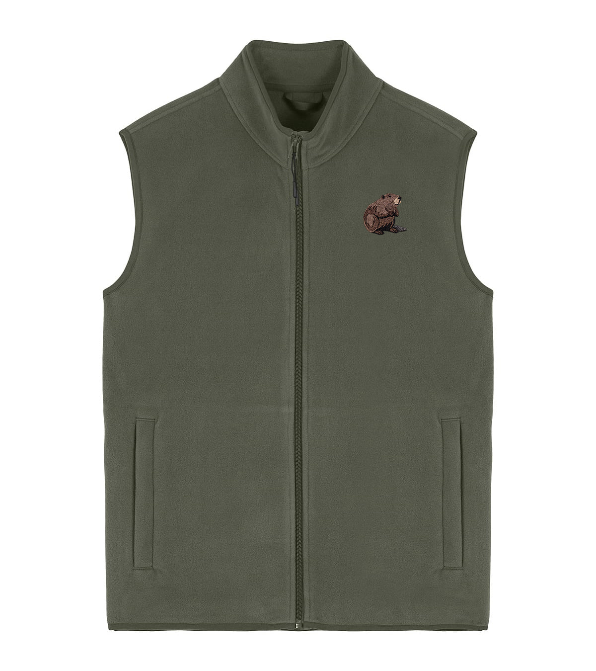 Beaver Embroidered Men's Fleece Gilet Bodywarmer