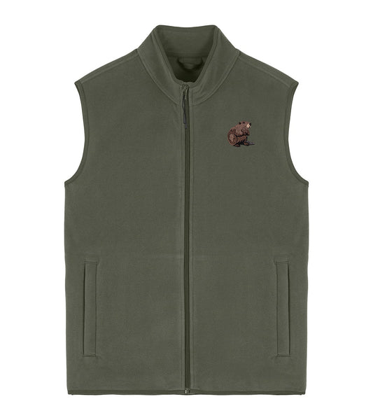 Beaver Embroidered Men's Fleece Gilet Bodywarmer