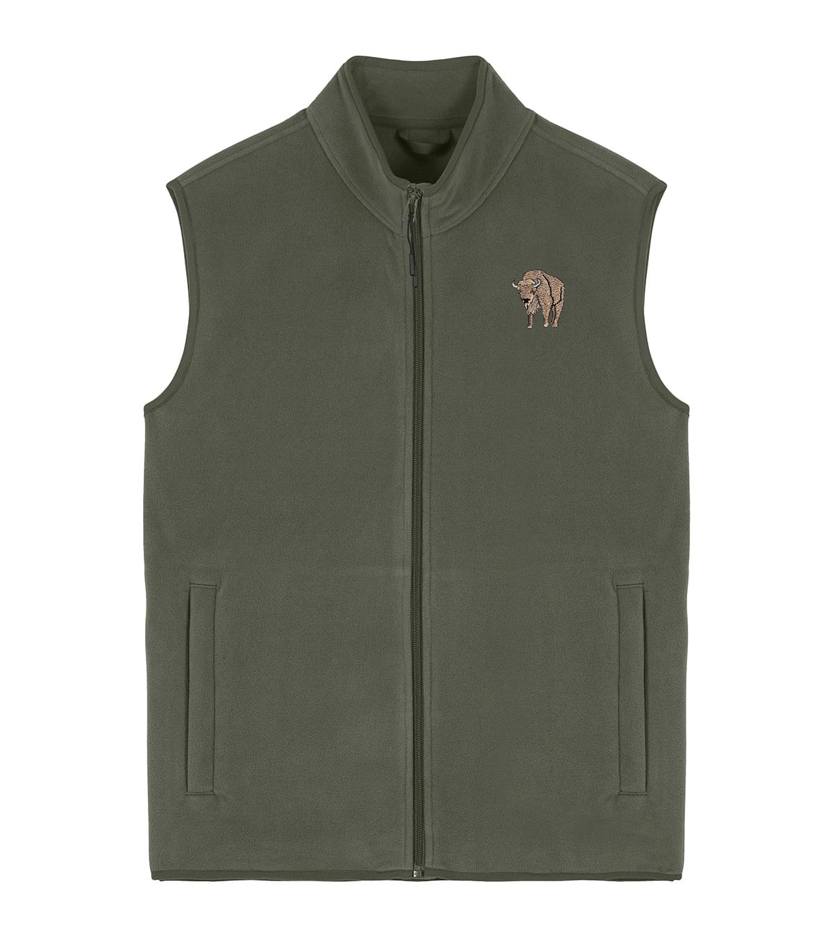 Bison Embroidered Men's Fleece Gilet Bodywarmer