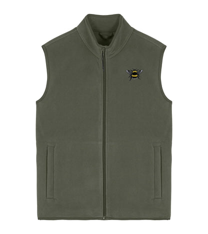 Bumblebee Embroidered Men's Fleece Gilet Bodywarmer