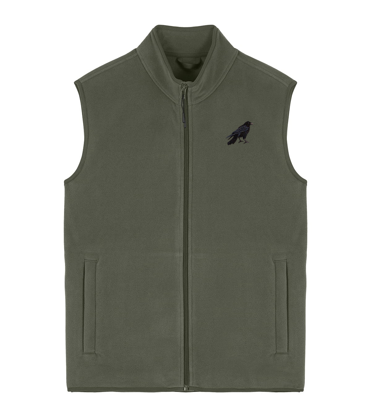 Crow Embroidered Men's Fleece Gilet Bodywarmer
