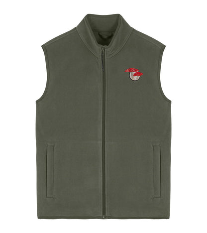 Fly Agaric Mushroom Embroidered Men's Fleece Gilet Bodywarmer