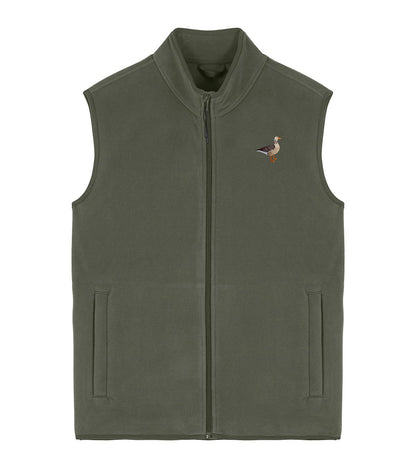 Greylag Goose Embroidered Men's Fleece Gilet Bodywarmer