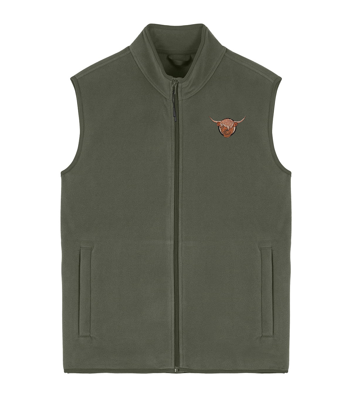 Highland Cow Embroidered Men's Fleece Gilet Bodywarmer